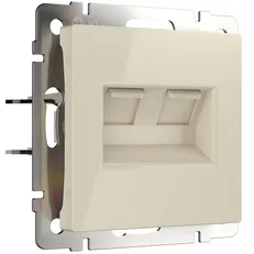 Изображение Розетка двойная Ethernet RJ-45 (слоновая кость) W1181103