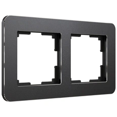Изображение Рамка на 2 поста Platinum черный алюминий W0022608